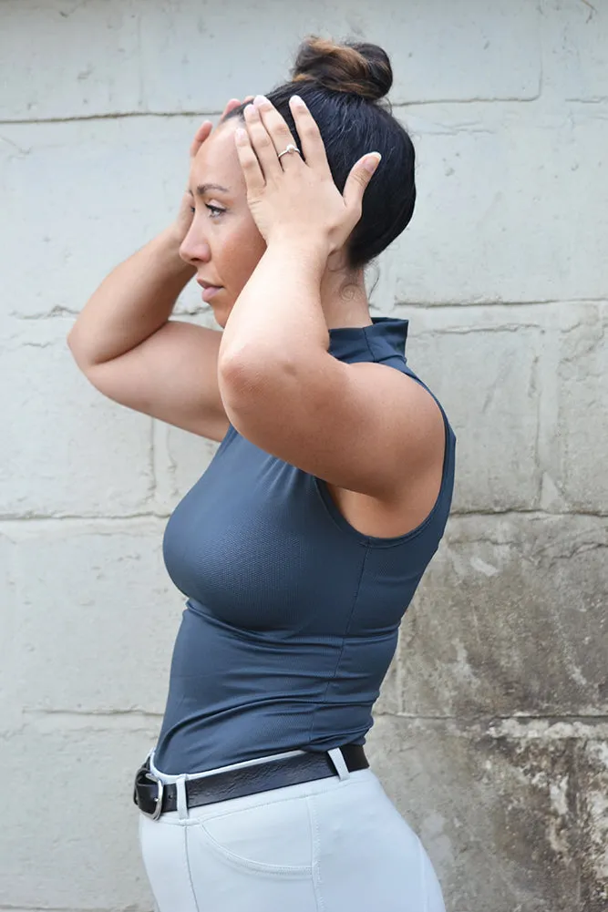 S Grey Mesh Sleeveless Turtle Neck -  PHOTOSHOOT SAMPLE