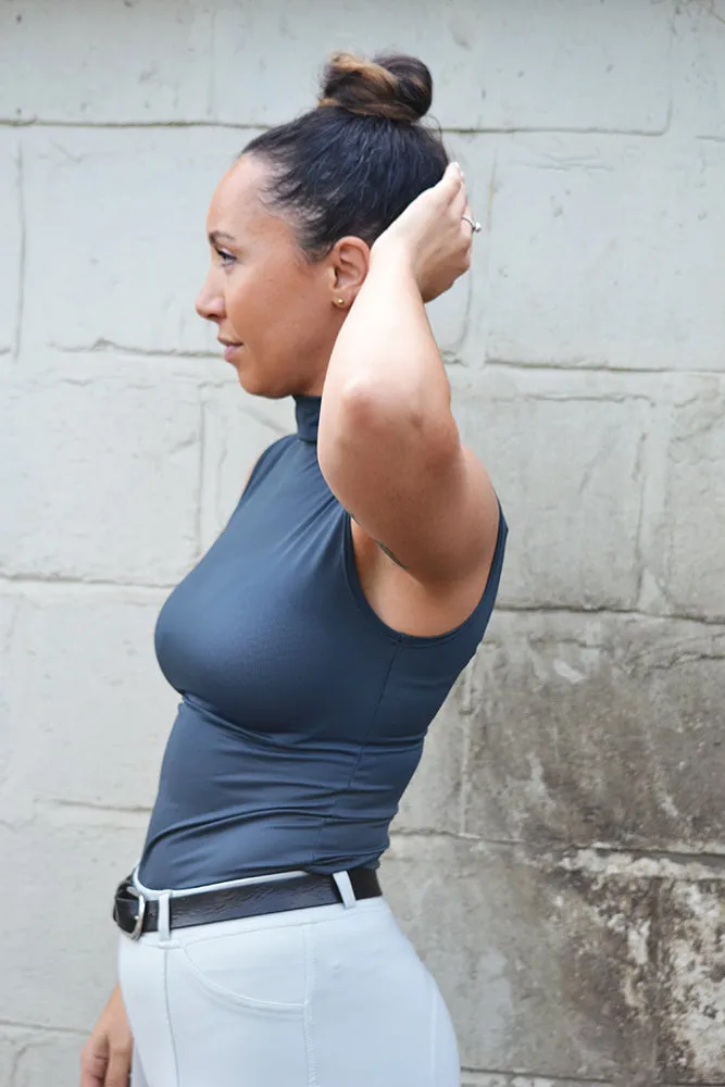 S Grey Mesh Sleeveless Turtle Neck -  PHOTOSHOOT SAMPLE