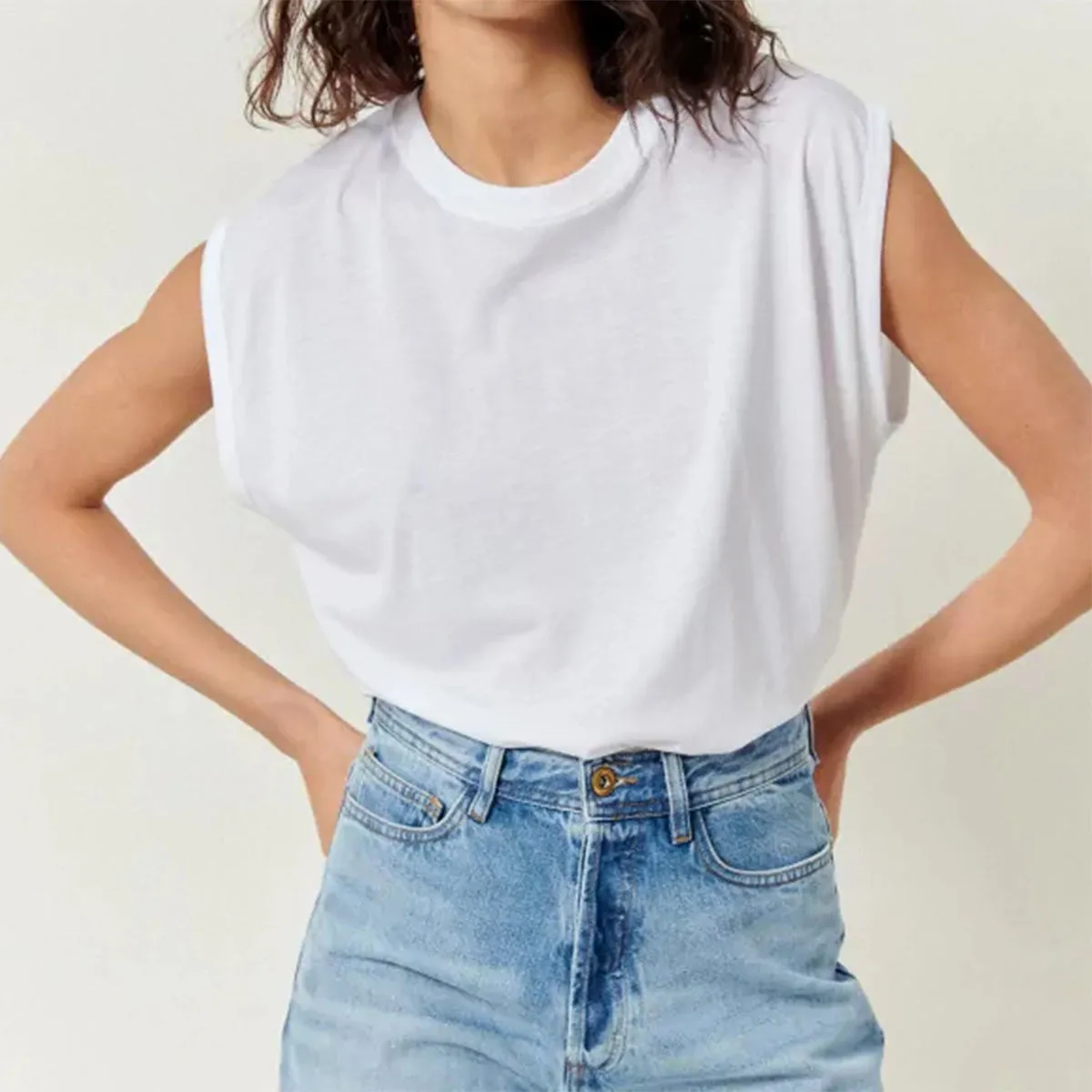 Sessun Deedoo Sleevless T-Shirt Optical White