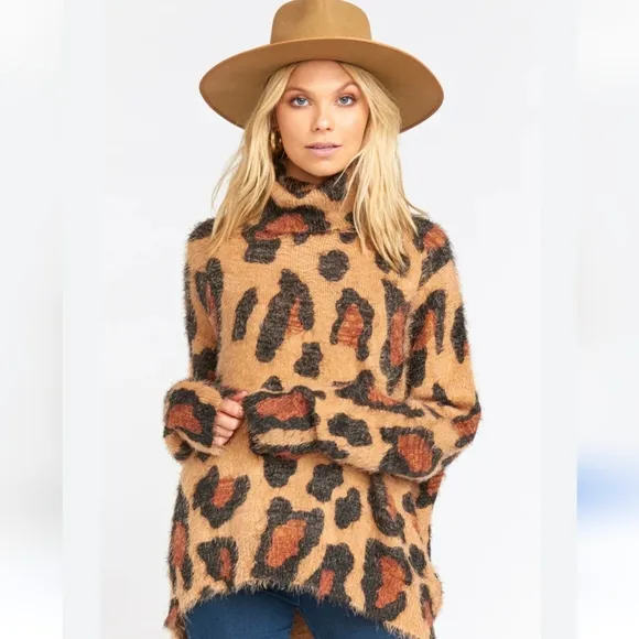 Show Me Your Mumu Women's Cheetah Fever Sweater Medium