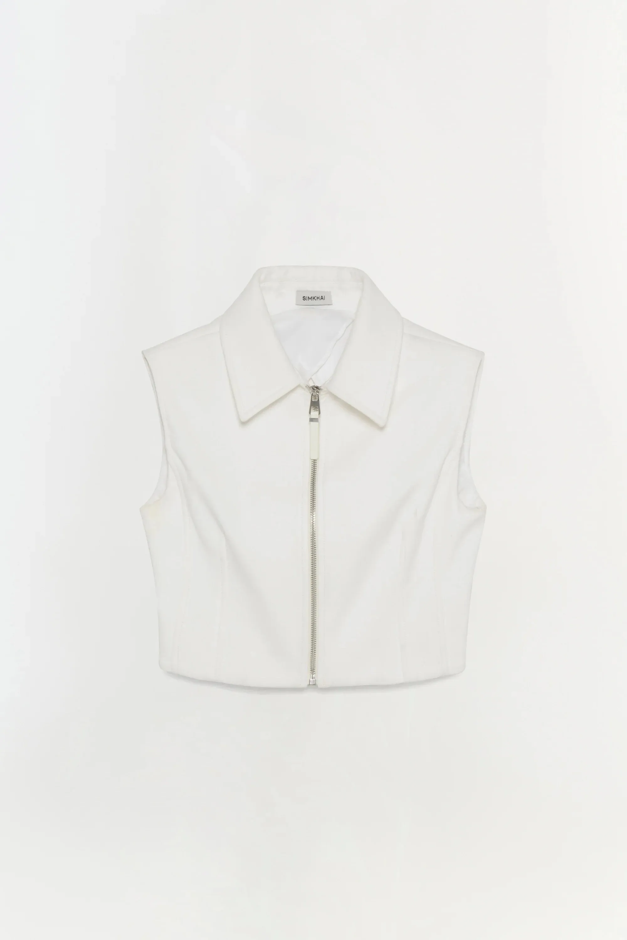 SIMKHAI Alix Sleeveless Zip Up Top