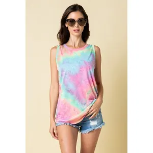 Sleeveless Multi Tie Die Top