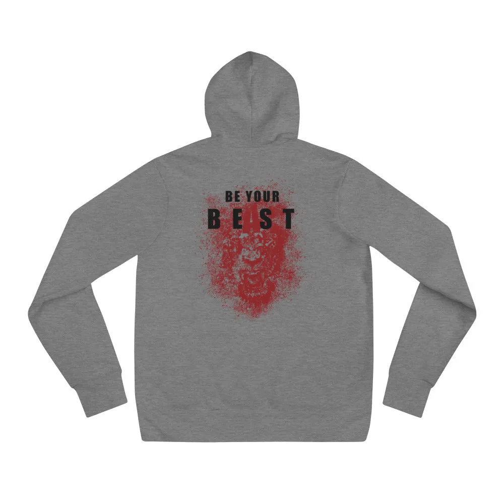 Soaring Champion front, Be Your Beast back, men's pull-over hoodie