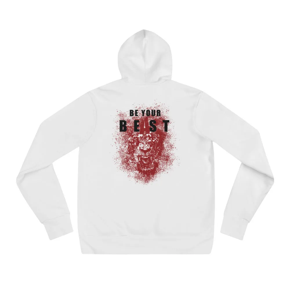 Soaring Champion front, Be Your Beast back, men's pull-over hoodie