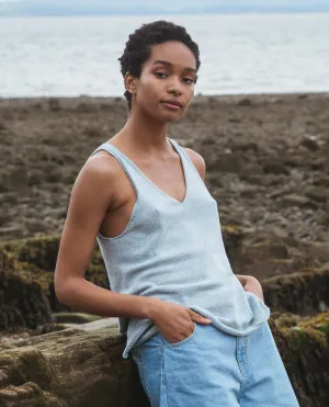 Stella Recycled Cotton Top In Pale Blue