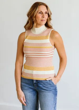 Stripe Mock Neck Top