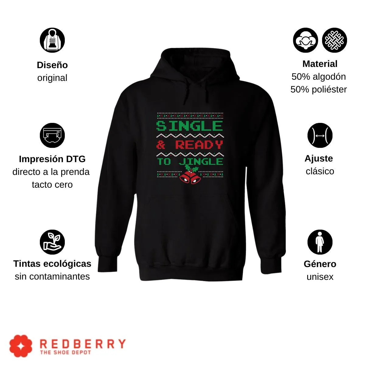 Sudadera Deportiva Hombre Navideña Hoodie 019