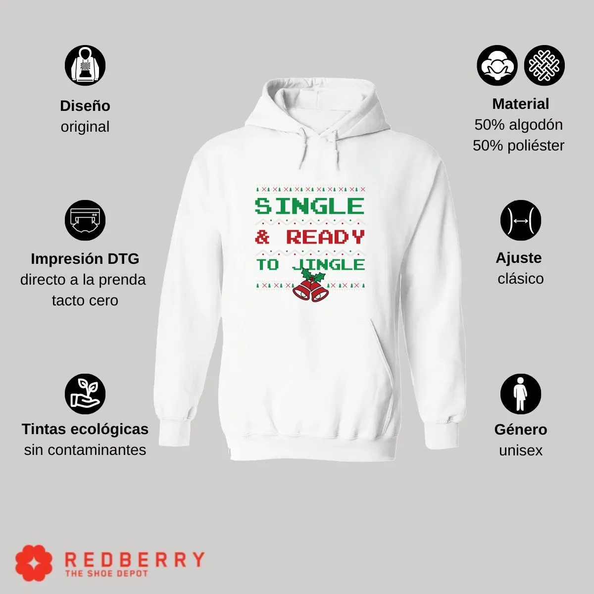 Sudadera Deportiva Hombre Navideña Hoodie 019