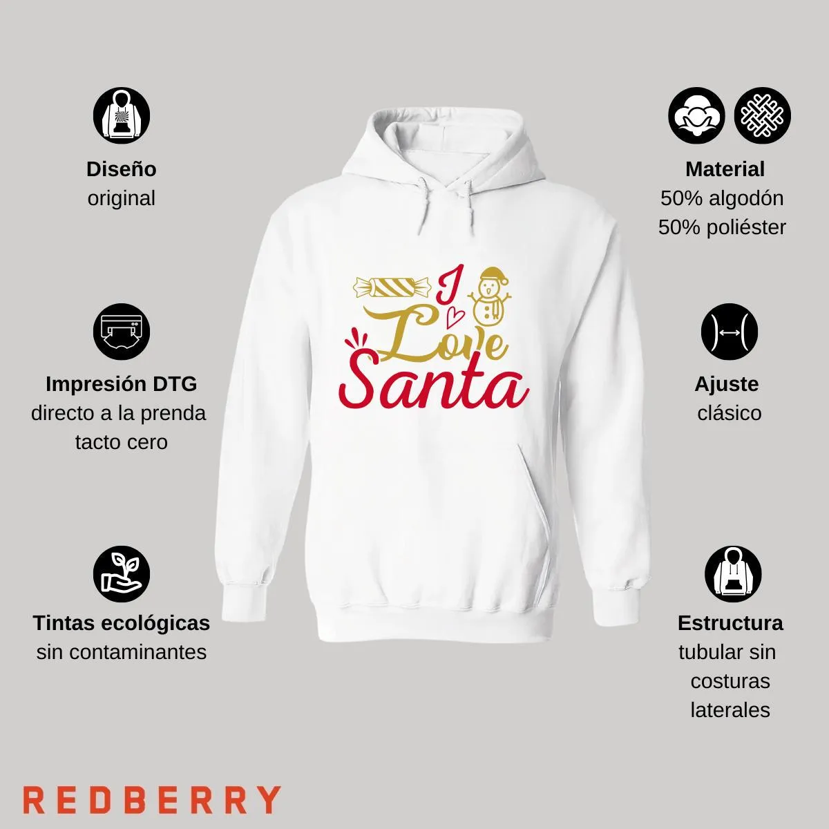 Sudadera Deportiva Mujer Navideña Hoodie 050