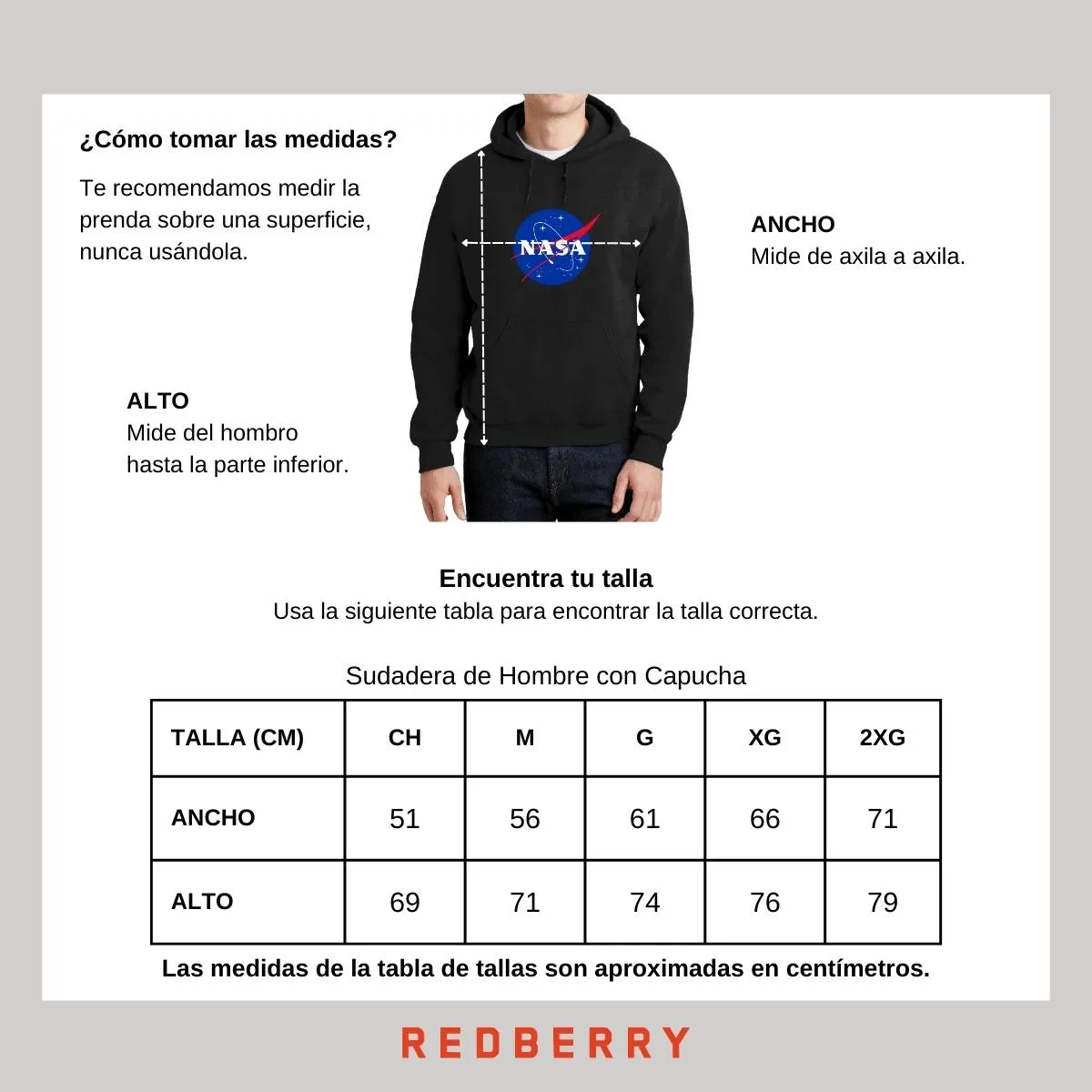 Sudadera Hombre Hoodie Nasa Logo