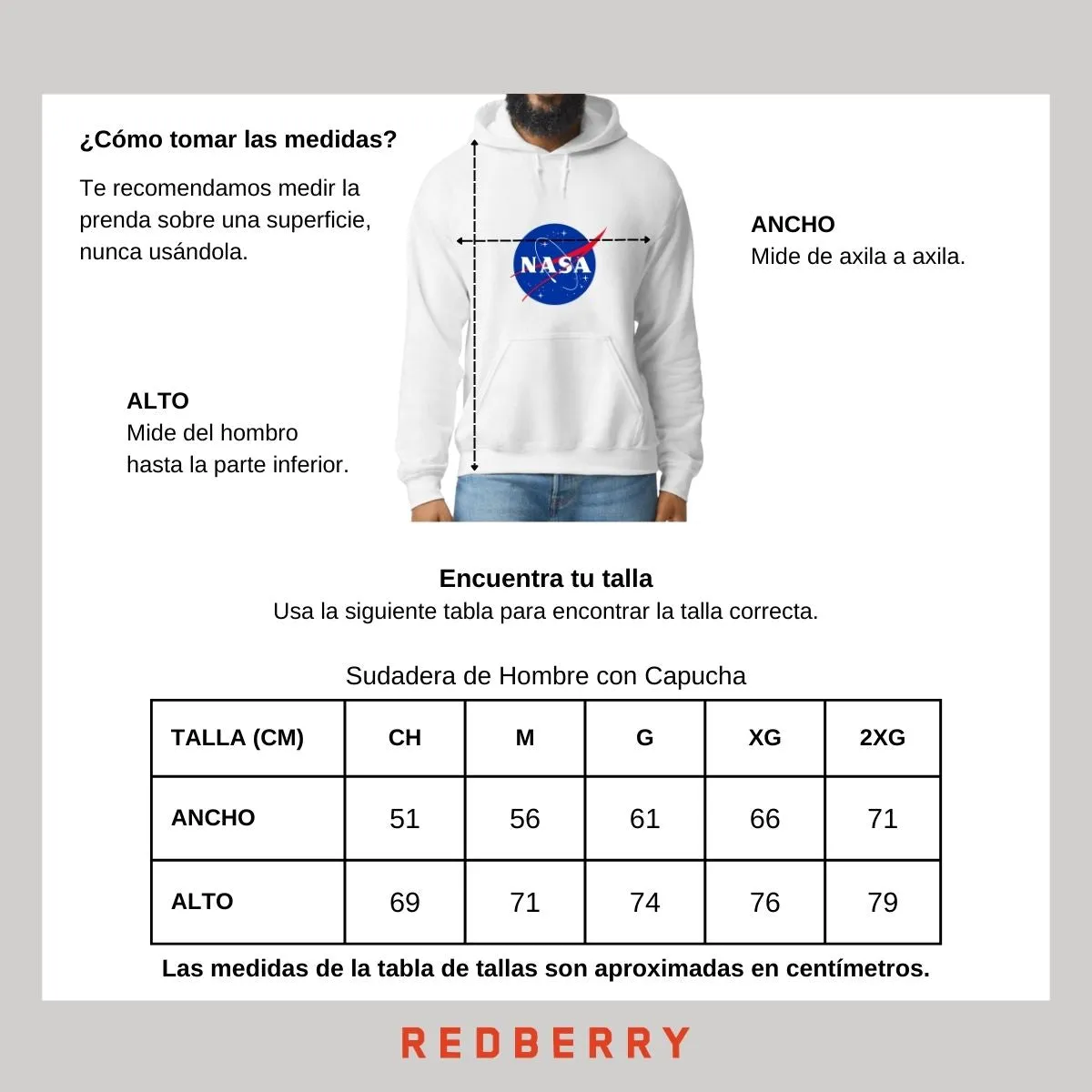Sudadera Hombre Hoodie Nasa Logo