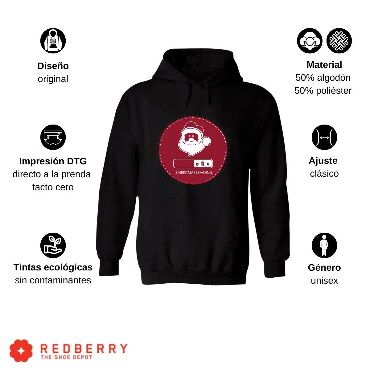 Sudadera Navideña Hombre Deportiva Hoodie 034
