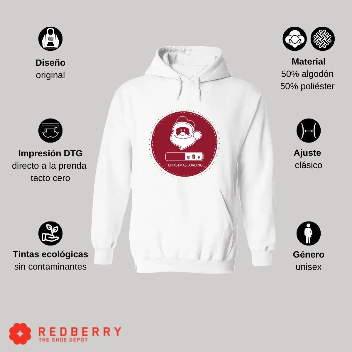 Sudadera Navideña Hombre Deportiva Hoodie 034