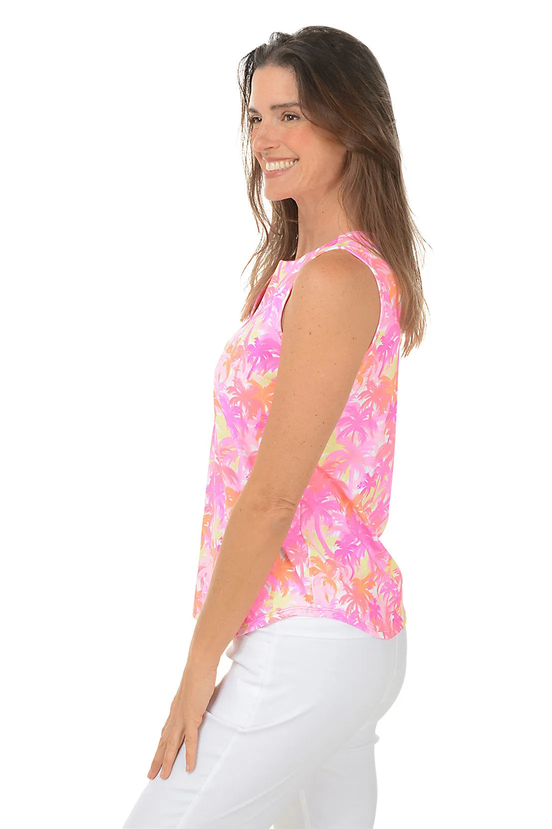 Sunset Grove UPF50  Split Neck Sleeveless Top