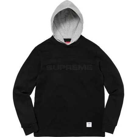 SUPREME Hooded Waffle Ringer - Black