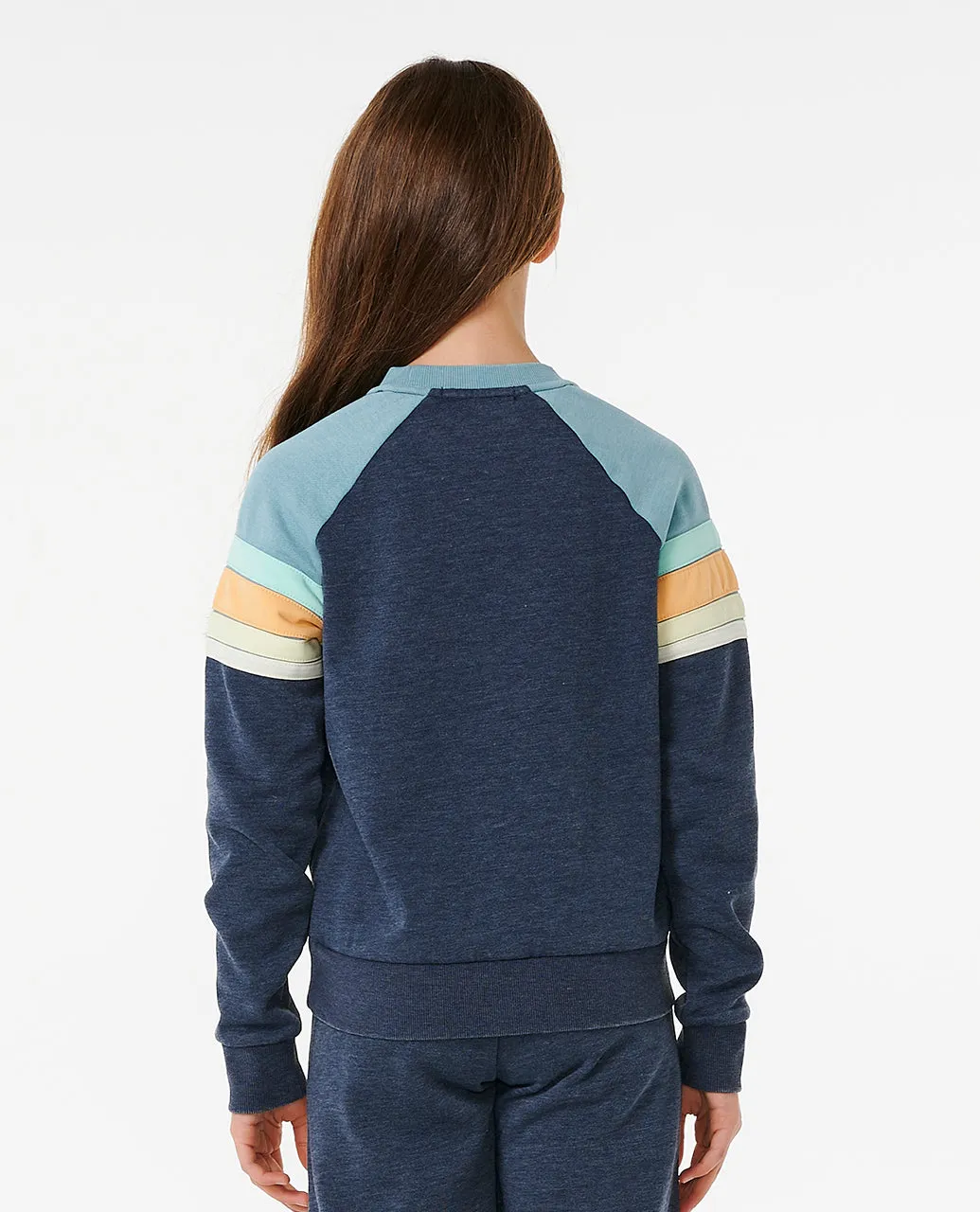 SURF REVIVAL RAGLAN CREW - GIRL - DARK NAVY (AGES 8 & 10)