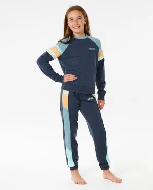 SURF REVIVAL RAGLAN CREW - GIRL - DARK NAVY (AGES 8 & 10)