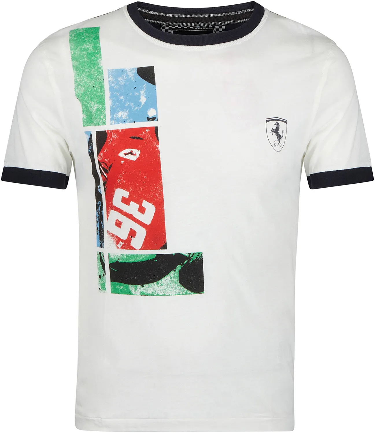 T-SHIRT Formula One 1 Scuderia Ferrari F1 Team Ringer White 36 NEW! Tee S