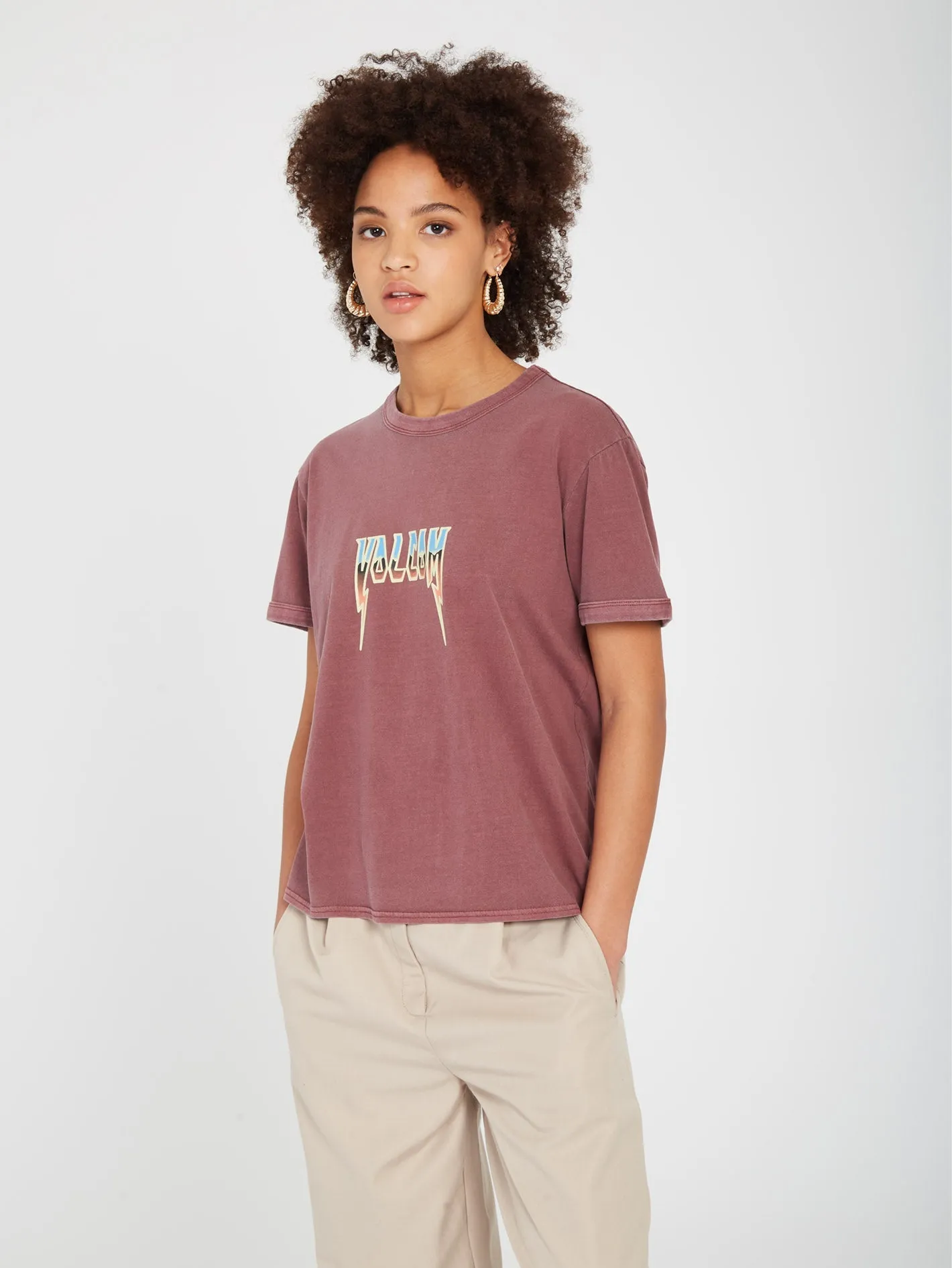 T-shirt Truly Ringer - BURGUNDY