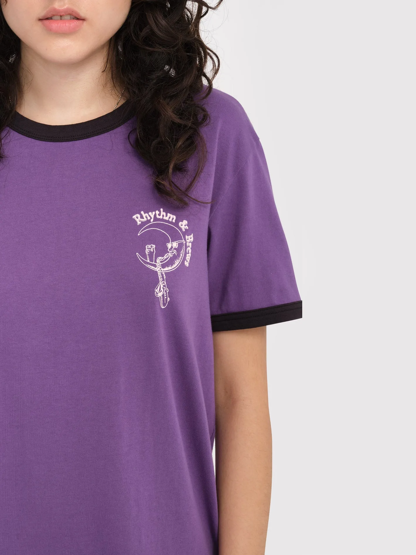T-shirt Truly Ringer - DEEP PURPLE