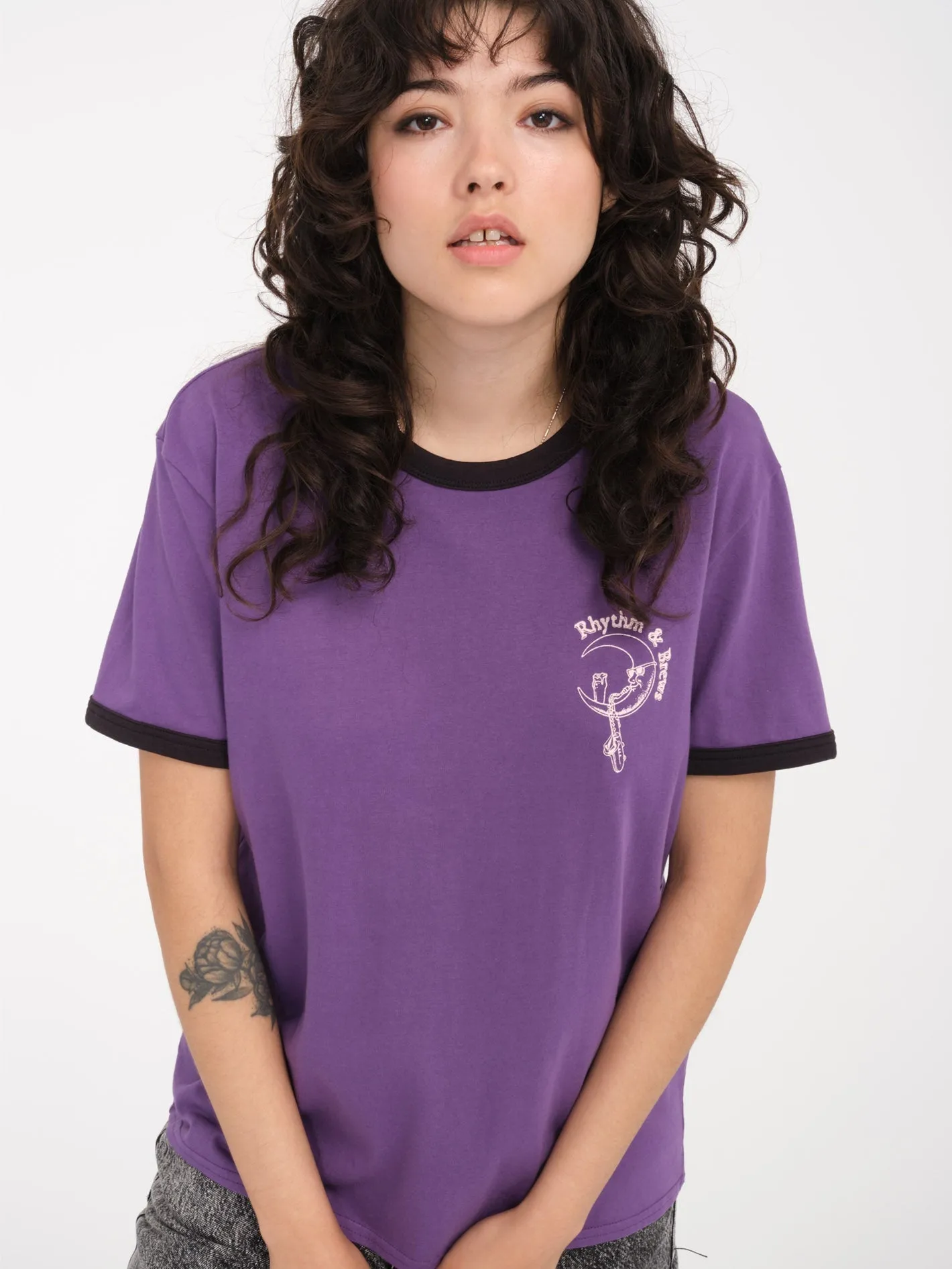 T-shirt Truly Ringer - DEEP PURPLE