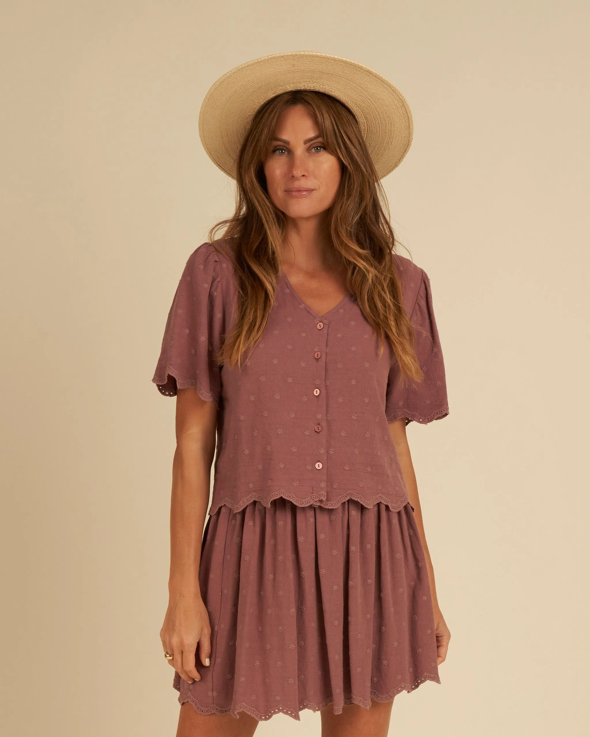 The Cleo Top by Rylee   Cru - Mulberry Daisy