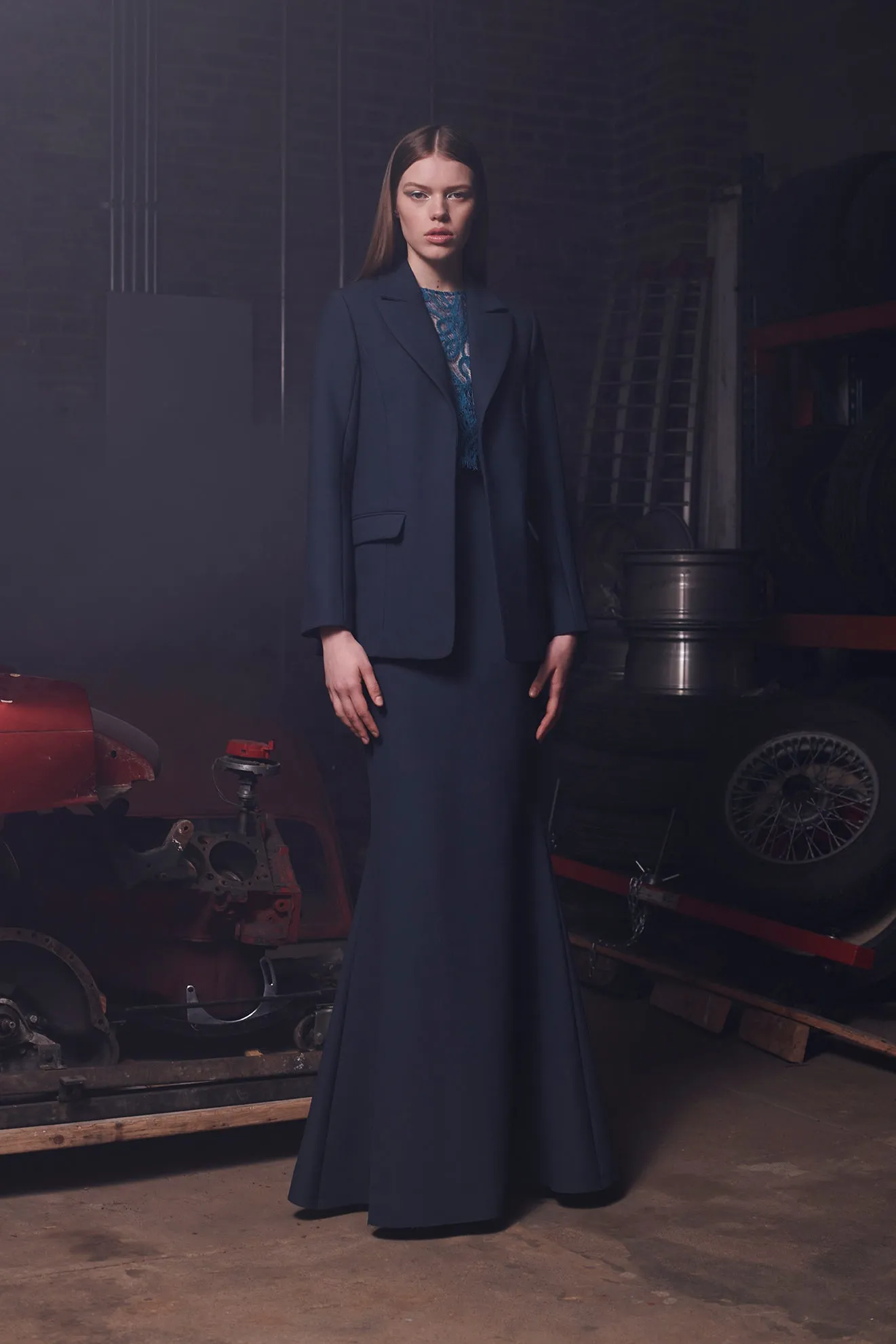 The Mermaid in Blue Marine Double Wool Suiting