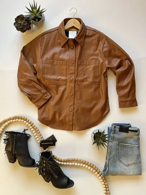 The Nashville Nights Faux Leather Shacket