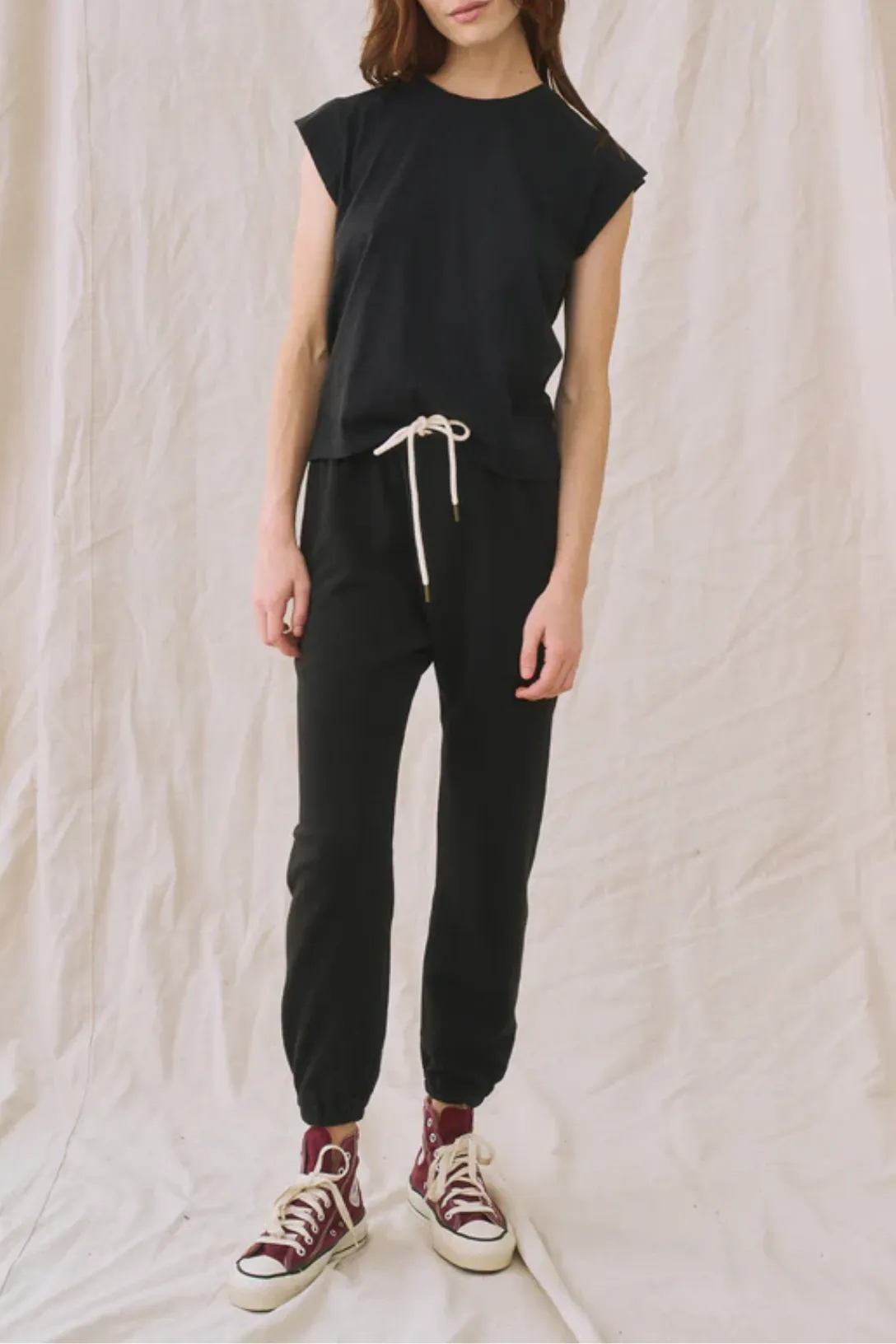 The Peak Shoulder Tee | Almost Black