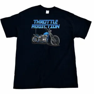 Throttle Addiction - Blue Panhead Chopper T-Shirt