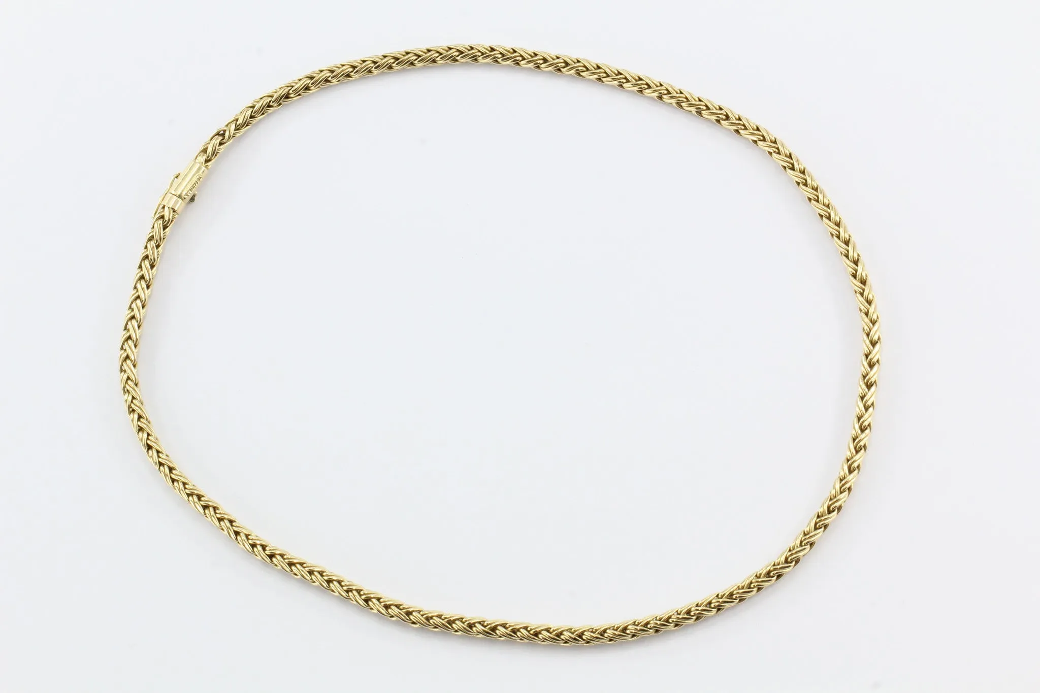 Tiffany & Co 14K Yellow Gold Woven Braided Necklace 18"