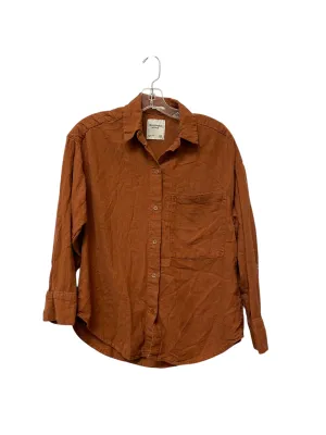 Top Long Sleeve By Abercrombie And Fitch In Orange, Size: Xs