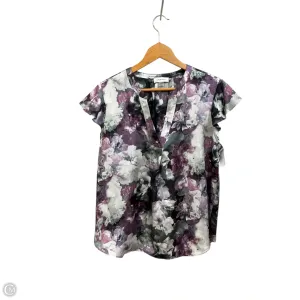 Top Sleeveless By Calvin Klein In Floral Print, Size: L