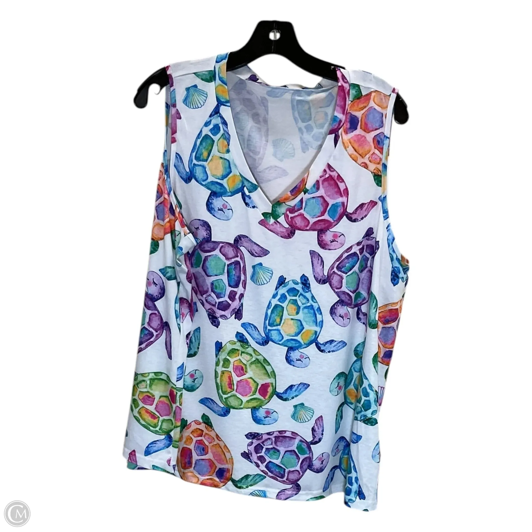 Top Sleeveless By Shein In White, Size: 2x