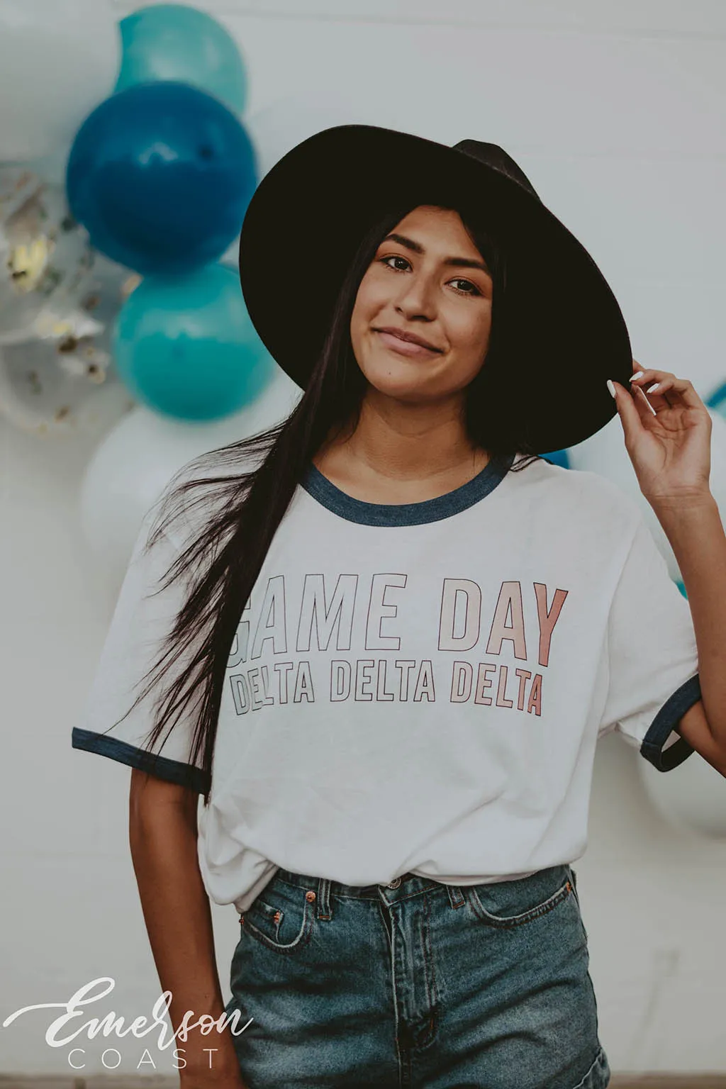 Tri Delta Game Day Gradient Ringer Tee