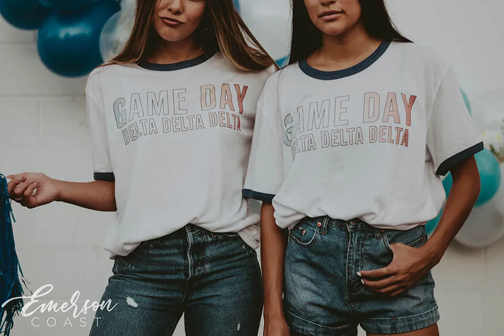 Tri Delta Game Day Gradient Ringer Tee