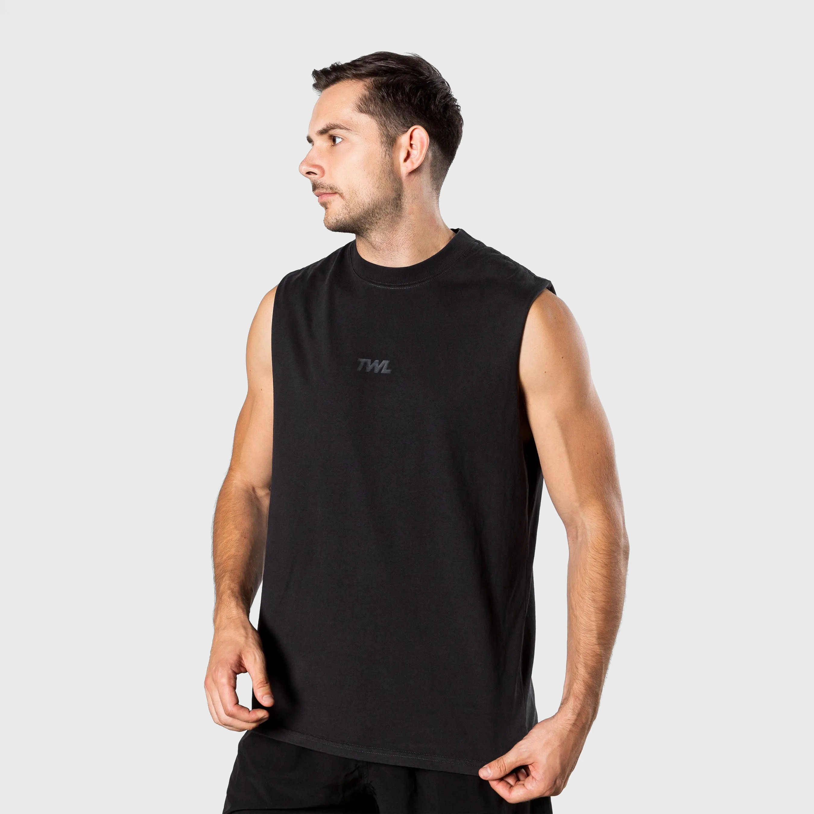 TWL - LIFESTYLE OVERSIZED MUSCLE TANK - WASHED BLACK