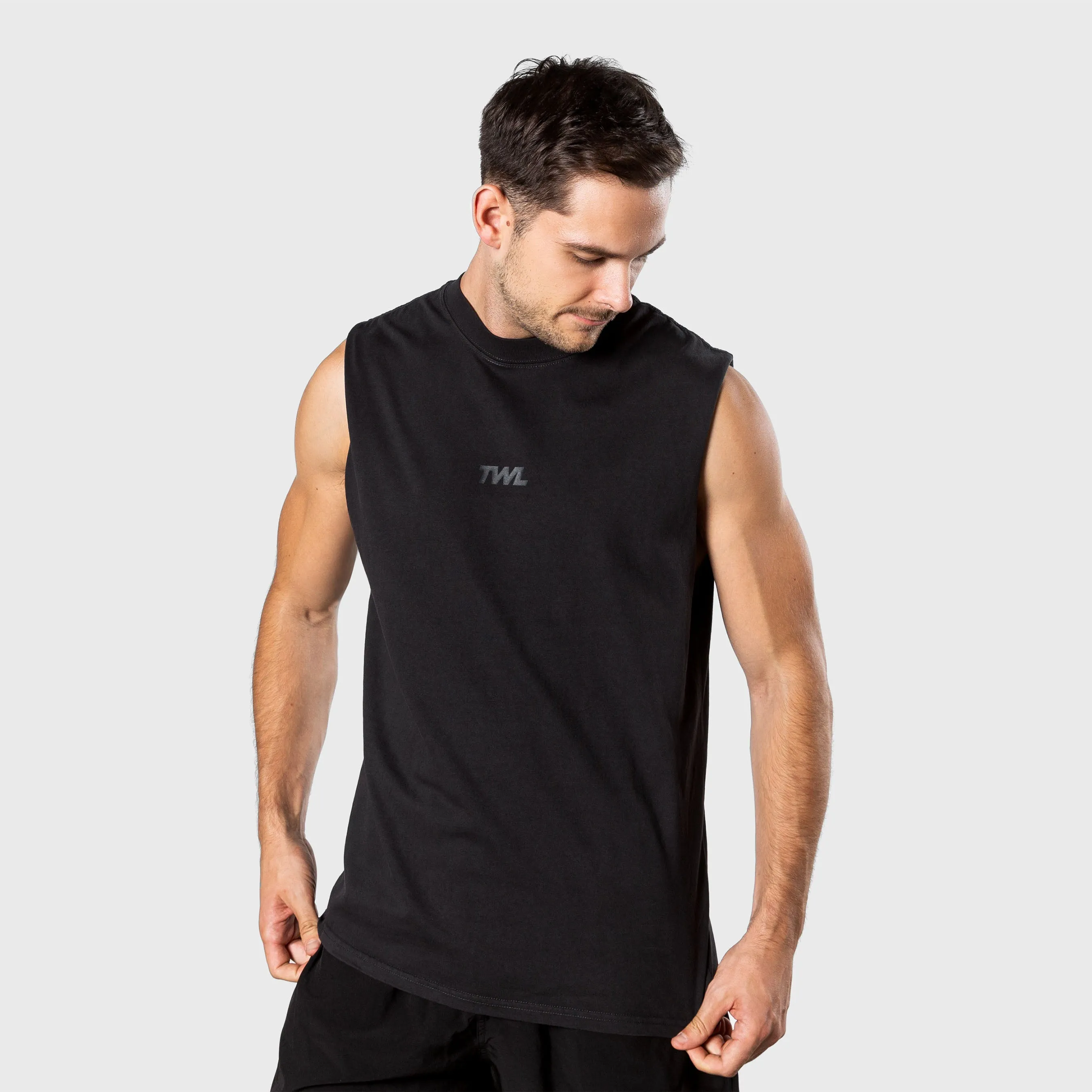 TWL - LIFESTYLE OVERSIZED MUSCLE TANK - WASHED BLACK