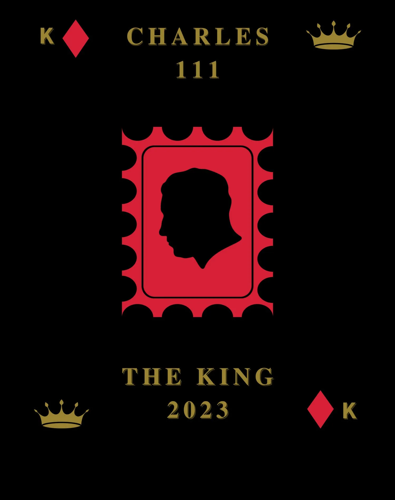 Urban Attitude Kings Coronation 2023 Stamp Silhouette Portrait Youth T-shirt