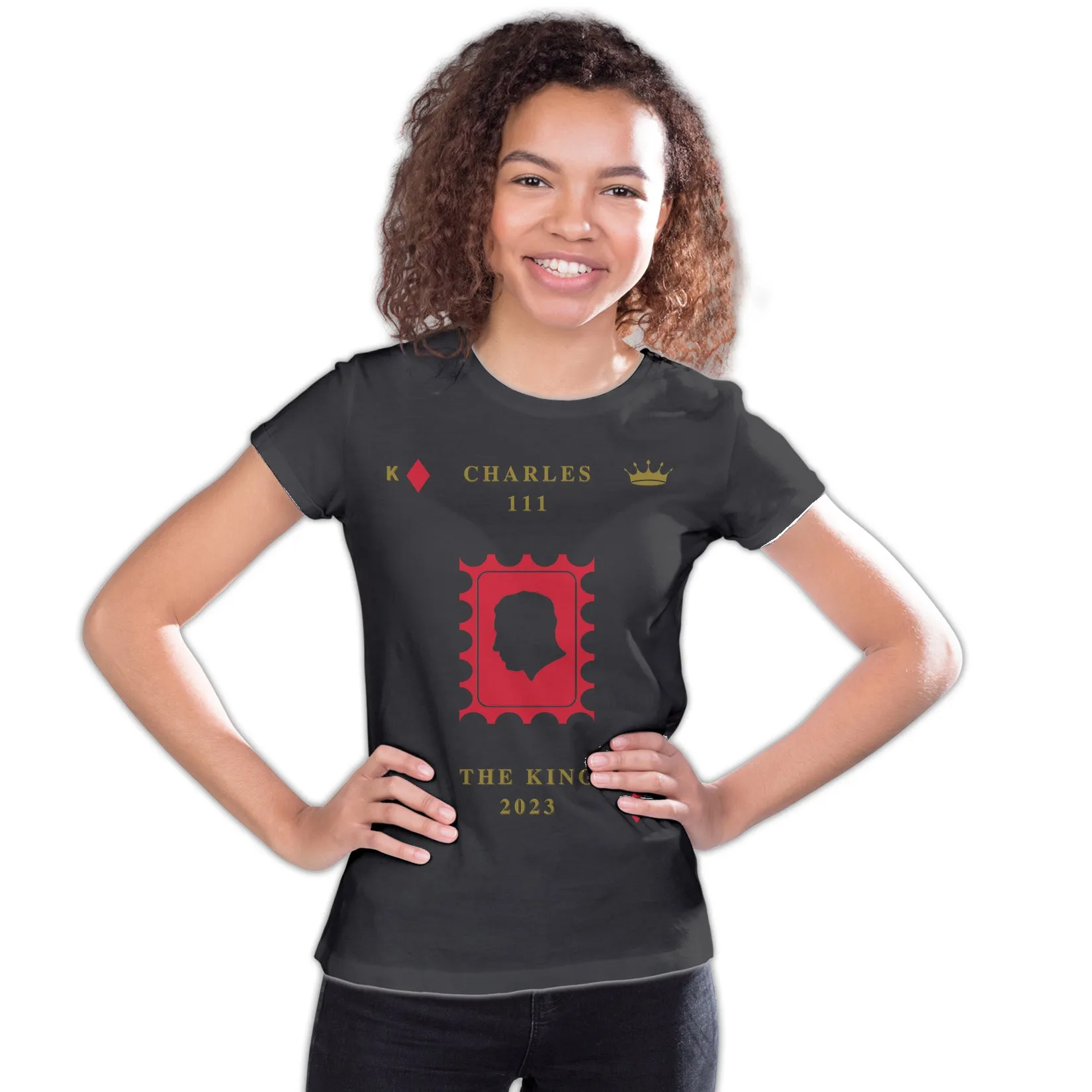 Urban Attitude Kings Coronation 2023 Stamp Silhouette Portrait Youth T-shirt