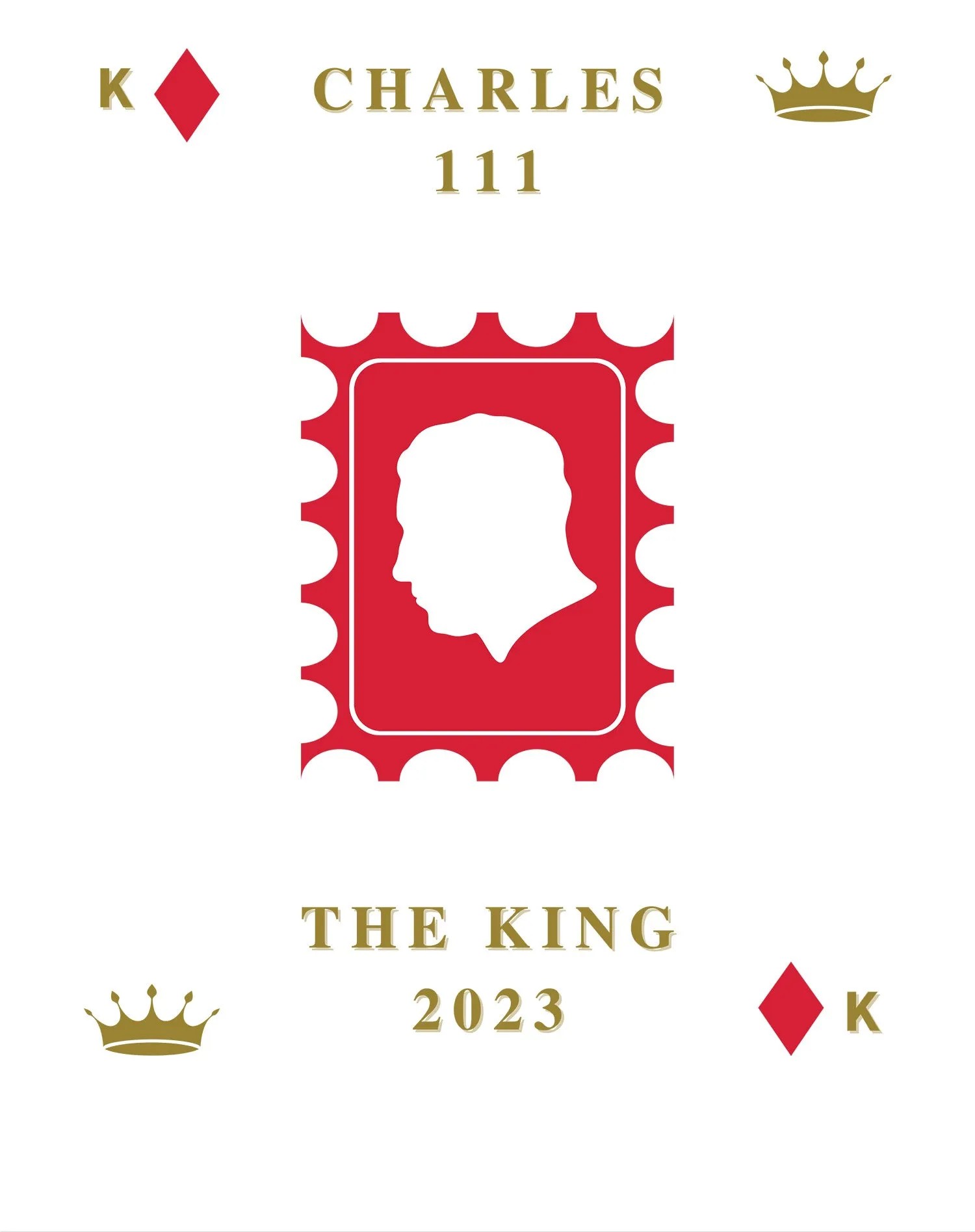 Urban Attitude Kings Coronation 2023 Stamp Silhouette Portrait Youth T-shirt