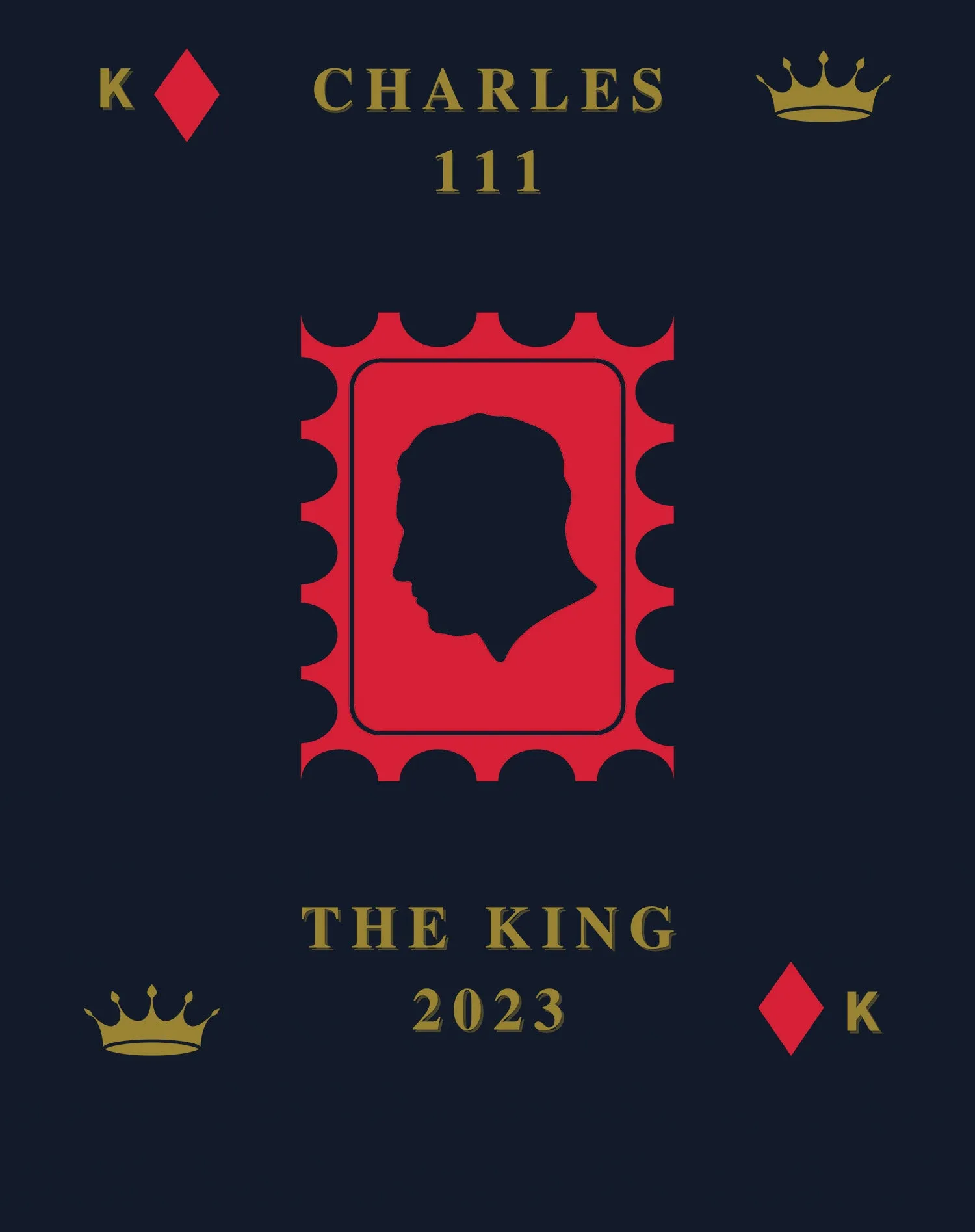 Urban Attitude Kings Coronation 2023 Stamp Silhouette Portrait Youth T-shirt