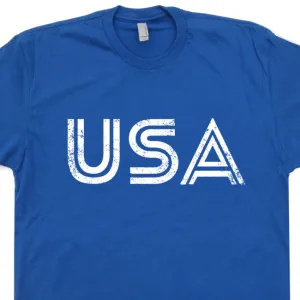 USA T Shirt Vintage Patriotic Shirt Cool USA Logo T Shirt USA Soccer Shirt