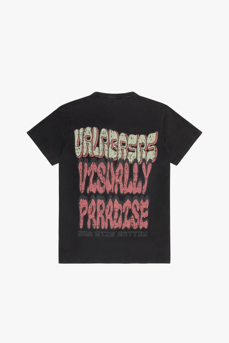 VALABASAS V PARADISE VINTAGE BLACK TEE
