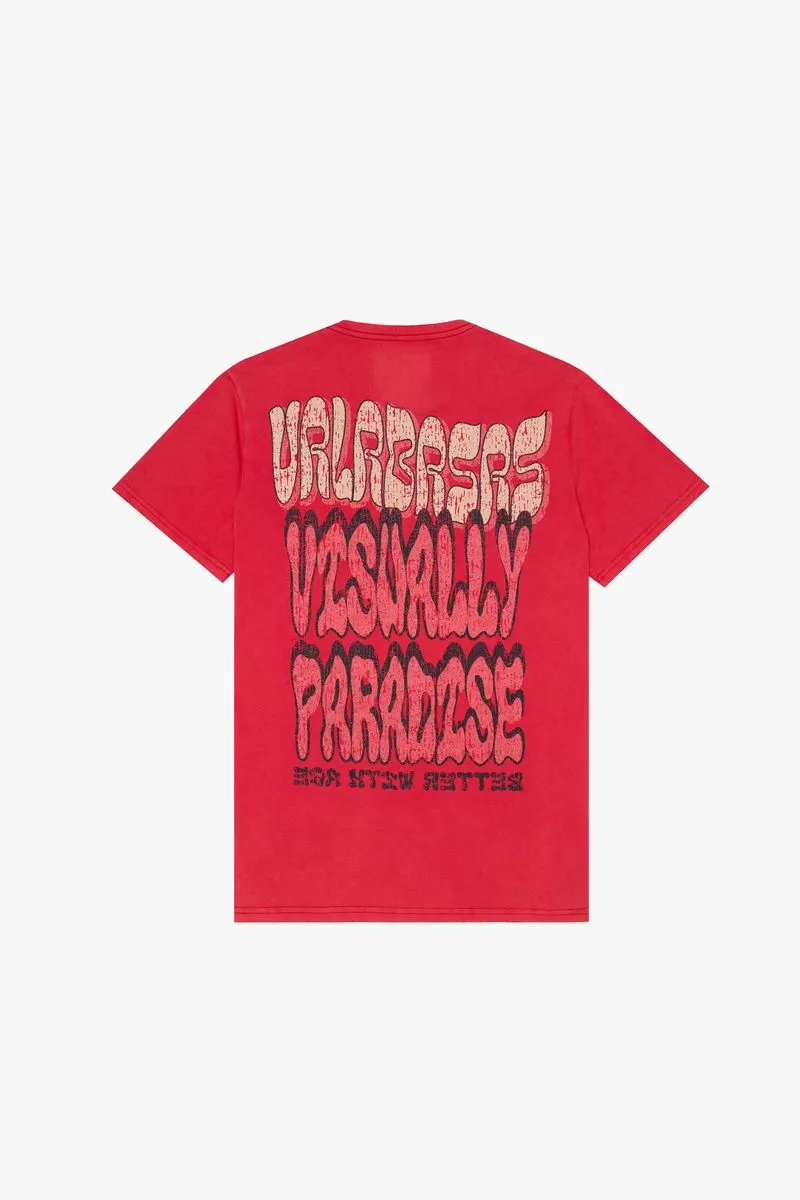 VALABASAS V PARADISE VINTAGE RED TEE