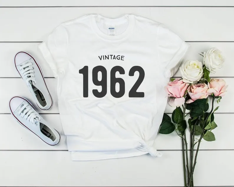 Vintage 1962 Birthday T-Shirt | 62nd Birthday Party T-Shirt Cotton