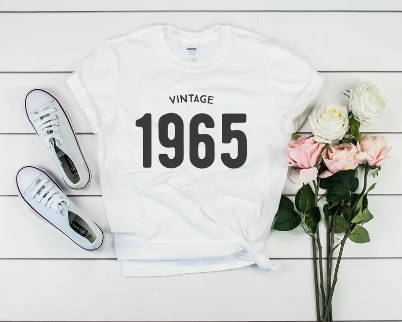 Vintage 1965 Birthday T-Shirt | 59th Birthday Party T-Shirt Cotton
