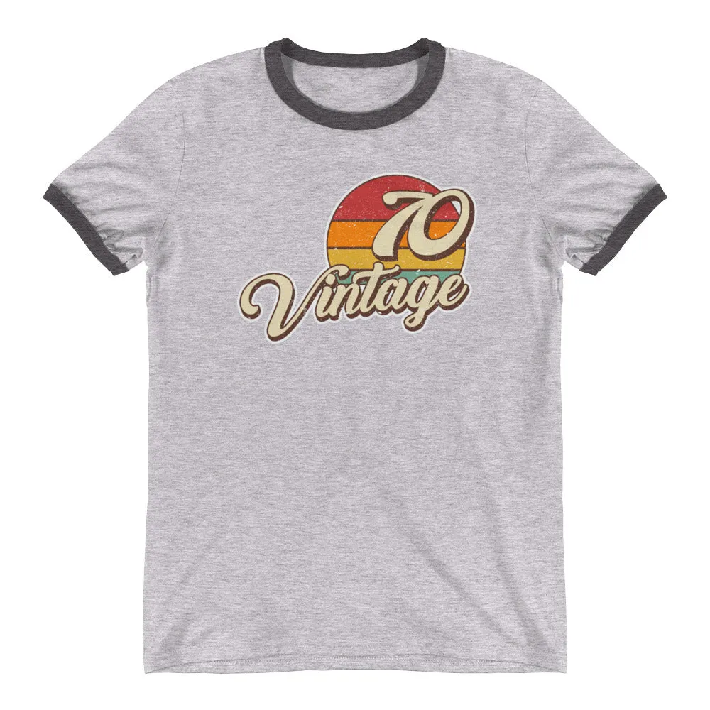 Vintage 1970 Retro Sunset Ringer T-Shirt