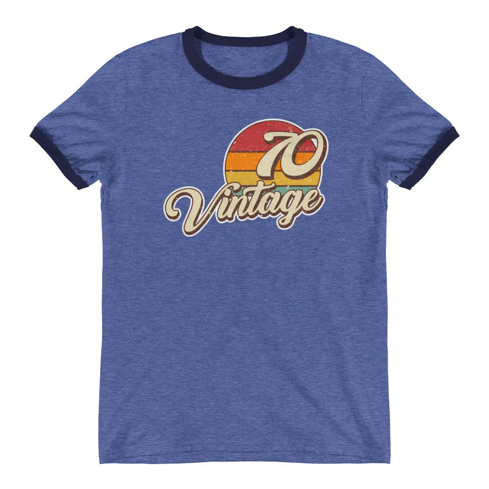 Vintage 1970 Retro Sunset Ringer T-Shirt