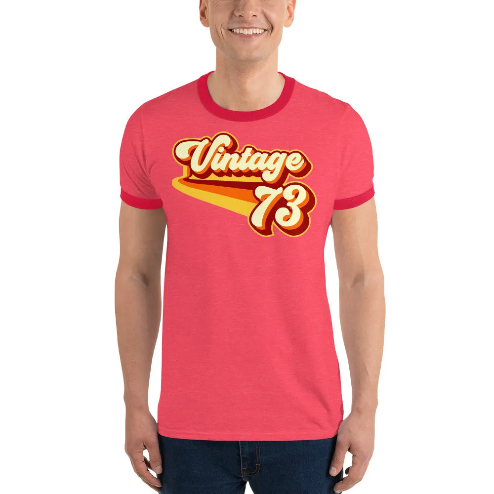 Vintage 1973 Warm Retro Lines Ringer T-Shirt